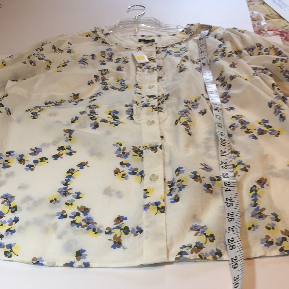 Talbots Plus Button Down Floral Top Shirt with Mini Ruffle Detailing Size X - Picture 14 of 16